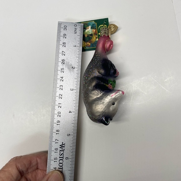 Old World Christmas Blossom Opossum Glass Blown Christmas Tree Ornament Fun - Picture 14 of 14